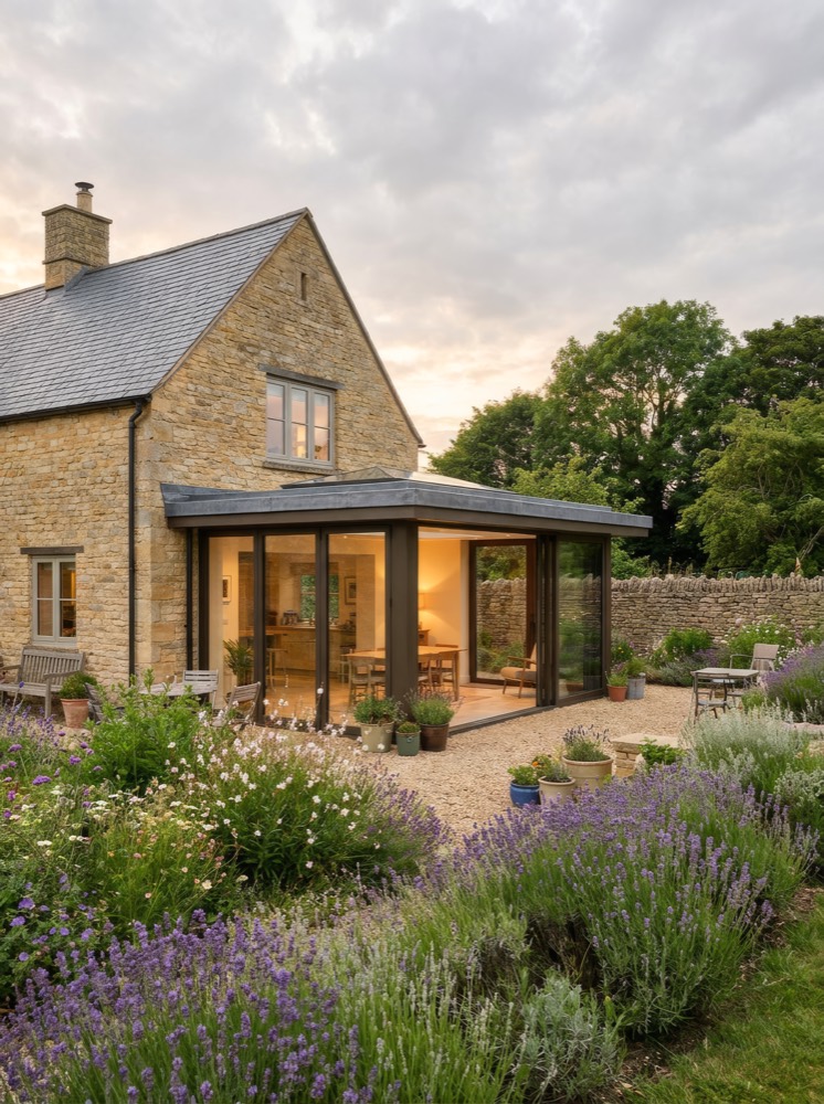 Cotswold cottage with garden room, sold by Bramble & Co